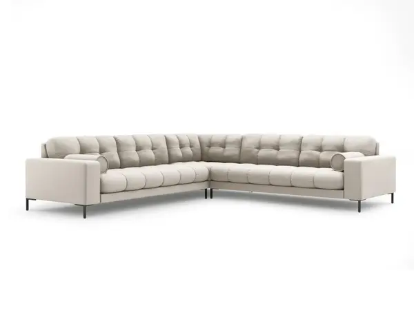Coltar 6 locuri Bali tapitat/picioare negre – L256 x l256 x h75