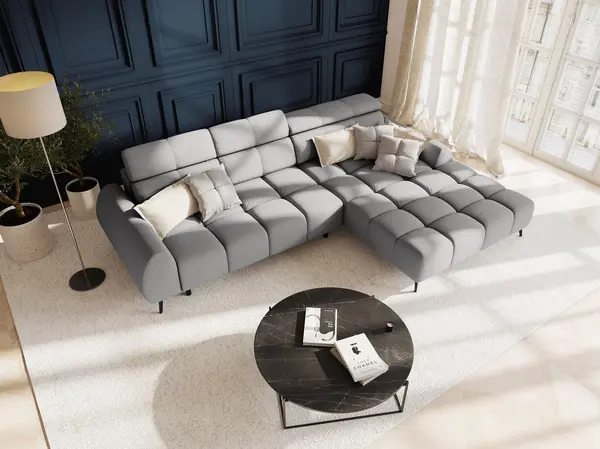 Coltar cu reglaj electric 5 locuri Alyse stofa L295 cm