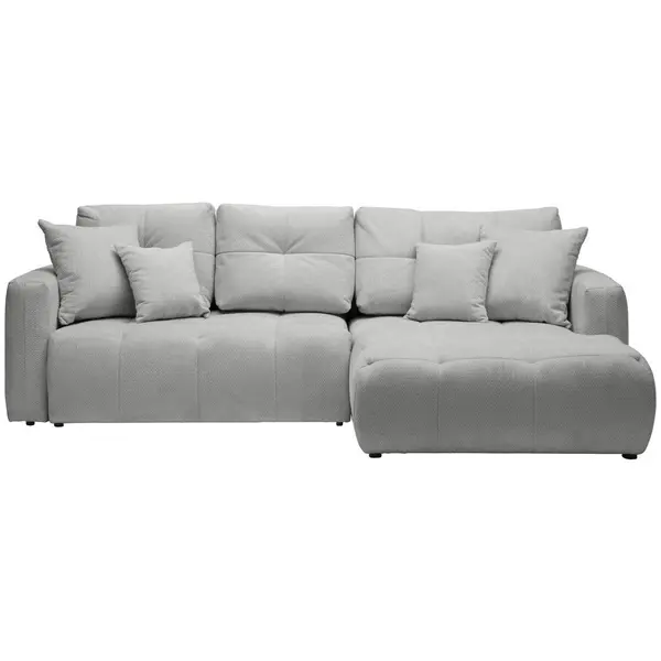 Colțar Extensibil Cu Ladă, textil, gri, 276/172 cm