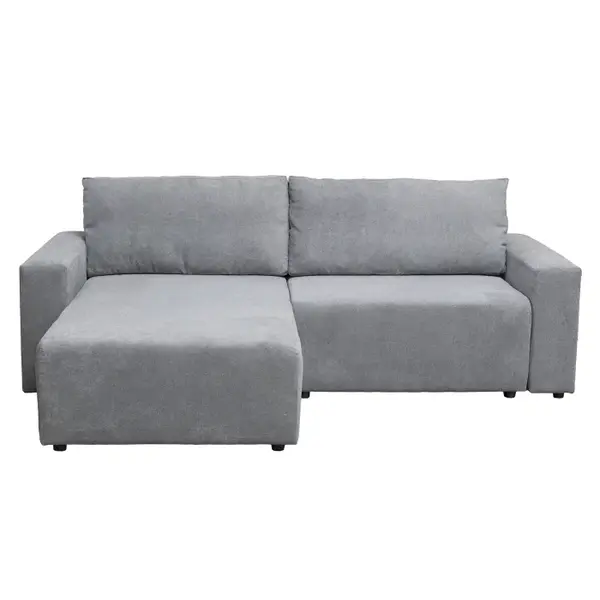 Coltar extensibil DALLAS ONE, cu lada depozitare, colt interschimbabil, gri deschis, 258x173x90 cm