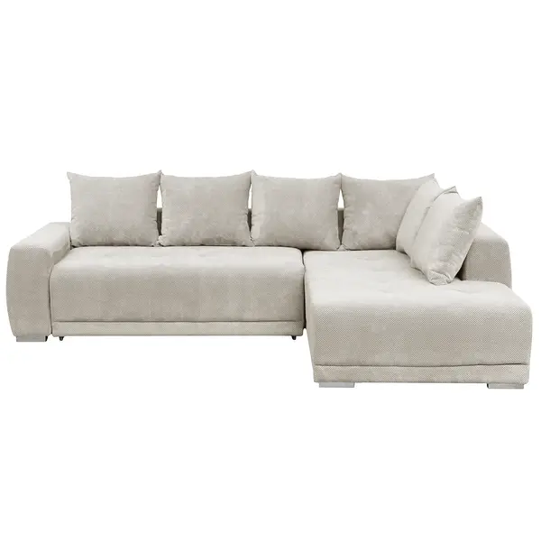 Coltar extensibil MARIBO LC, cu arcuri si lada depozitare, colt dreapta, bej, 282x205x92 cm
