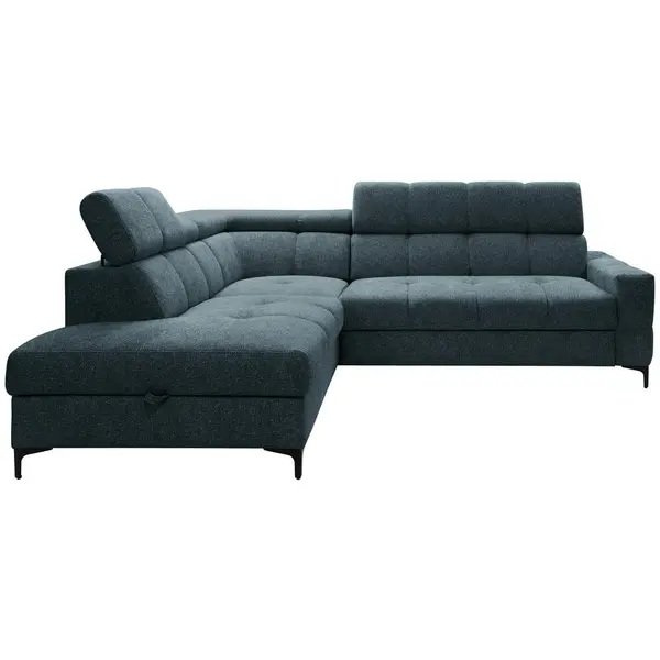 Colțar Extensibil, textil, albastru, 212/254 cm