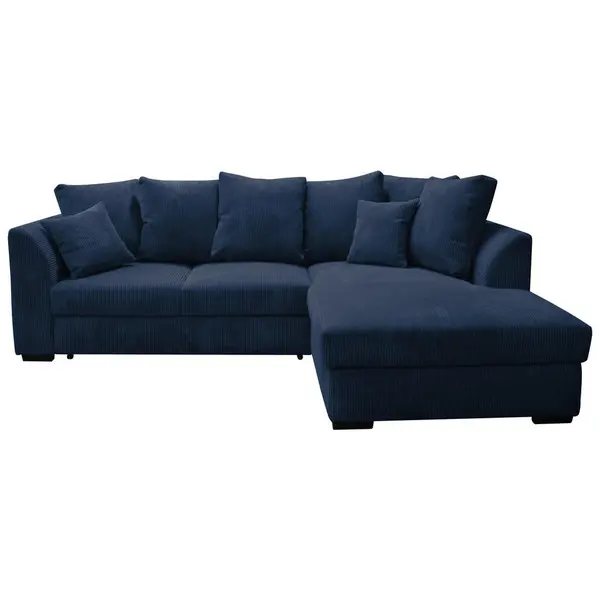 Colțar Extensibil, textil, albastru închis, 259/174 cm