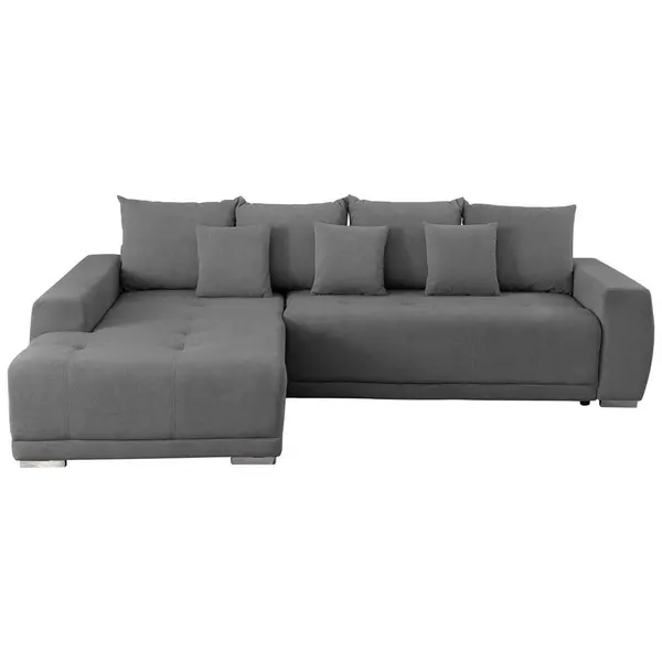 Colțar Extensibil, textil, gri închis, 204/280 cm