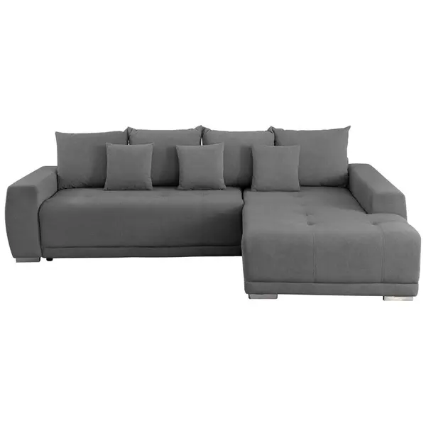 Colțar Extensibil, textil, gri închis, 280/204 cm