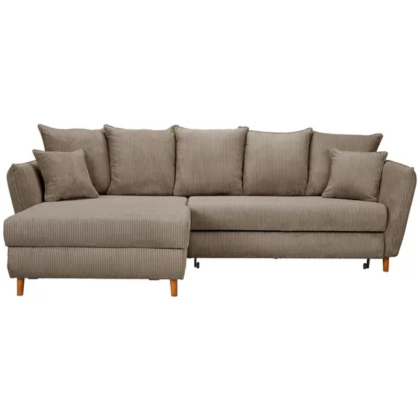 Colțar Extensibil, textil, taupe, 162/284 cm