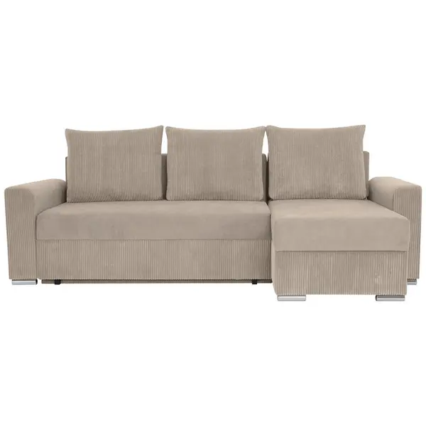 Colțar Extensibil, textil, taupe, 239/141 cm