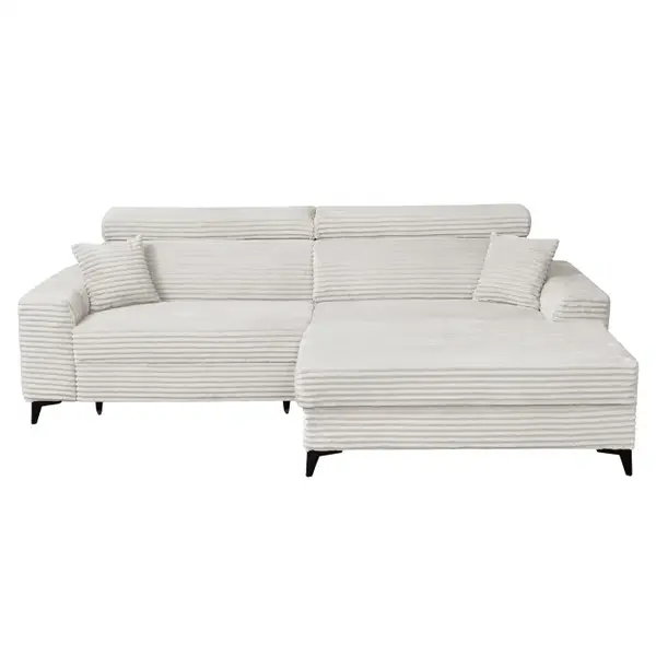 Coltar FLORIDA ONE L TILIA extensibil, cu arcuri si lada depozitare, colt dreapta, bej, 280x175x95 cm