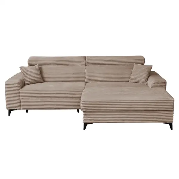 Coltar FLORIDA ONE L TILIA extensibil, cu arcuri si lada depozitare, colt dreapta, maro, 280x175x95 cm