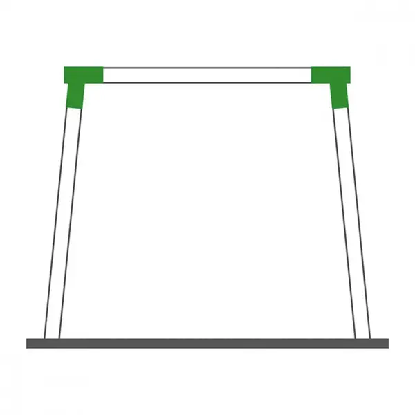 Coltar Universal forma patrata, unghi oblic Verde