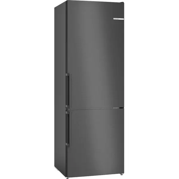 Combina frigorifica Bosch KGN49VXDT, No Frost, Vita Fresh XXL, Perfect Fit, 440 l, Raft sticle, Super freezing/cooling, Inox negru