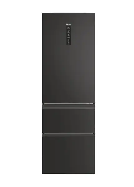 Combina frigorifica Haier HTW5618DNPT, 360 l, Total No Frost, H 185 cm, Clasa D, Wi-Fi, 3 usi (Negru)