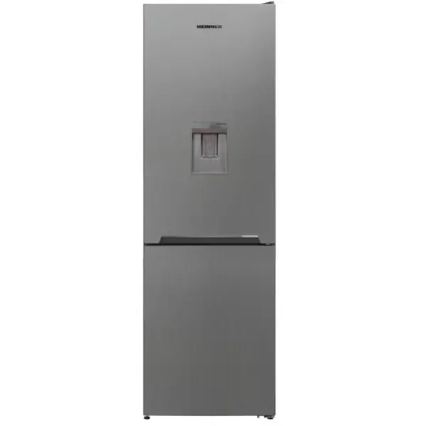 Combina frigorifica Heinner HCNF-V291XWDE++, 294 l, No Frost, Dozator de apa, H 186 cm, Clasa E, Argintiu