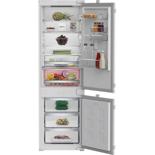 Combina frigorifica incorporabila Beko B7BCNA295HS1, No Frost, 270 l, Clasa D, Mod Vacanta, Usa reversibila
