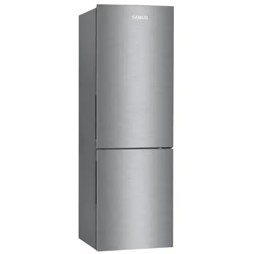 Combina Frigorifica Samus SCX396NFE, 293 L, Full No Frost, Clasa energetica E, Termostat reglabil, 3 sertare congelator, H 185 cm (Inox/Argintiu)