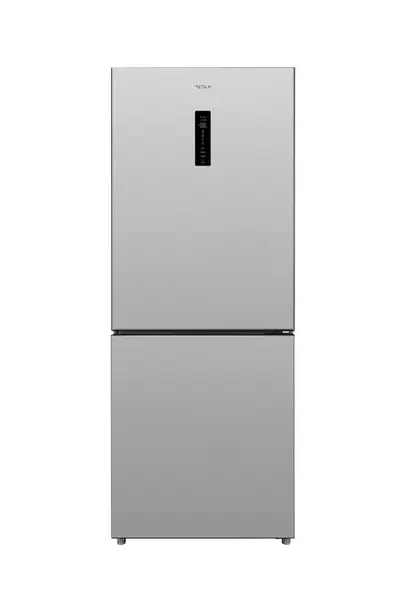Combina frigorifica Tesla RC4201FTXE, 417L, Clasa E, Nofrost, Display electronic, Lumina LED, Usi reversibile, H 185 cm (Inox)