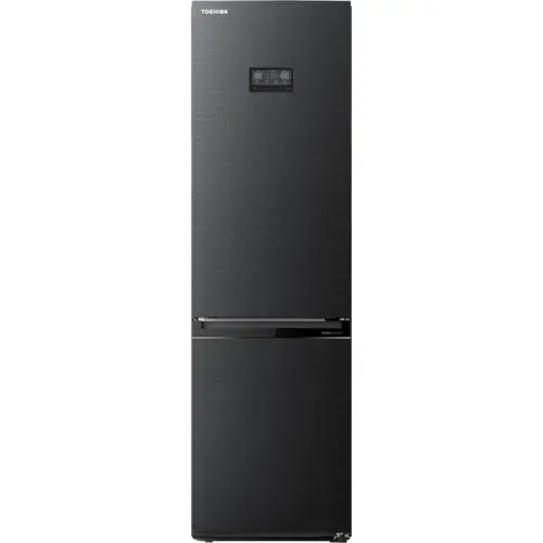 Combina frigorifica Toshiba GR-RB500WE-PMJ, 378 l, No Frost, Pure BIO + Alloy Cooling, Flex Drawer, Control touch, Raft sticle, Iluminare LED, Clasa E, H 201 cm, Antracit