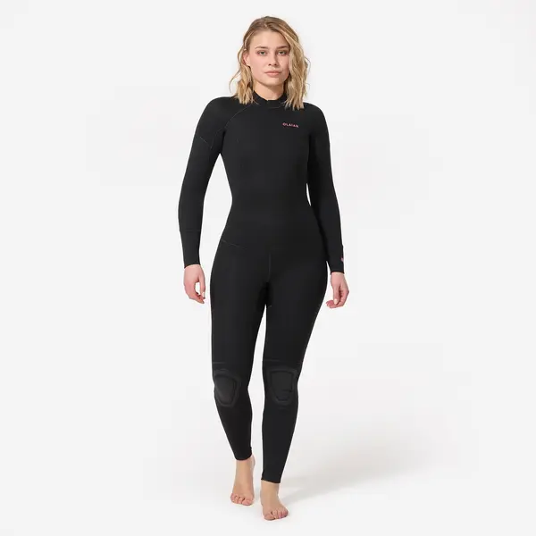 Combinezon cu fermoar la spate surf 100 neopren 4/3 mm Negru Damă