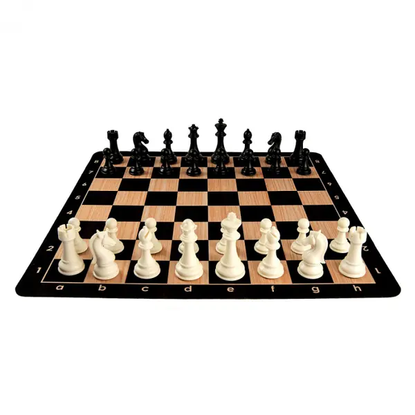 Combo set Club Pro: Tabla sah din mousepad+Piese de sah din plastic no. 6 Club Pro