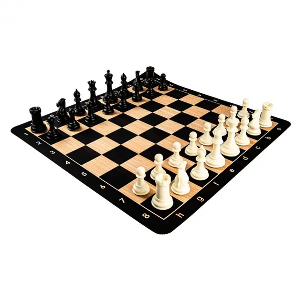 Combo set Profesional: Tabla sah din mousepad+Piese de sah din plastic no. 6 Profesional