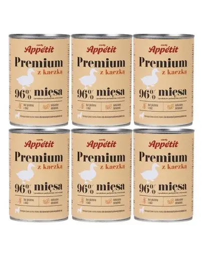 COMFY APPETIT PREMIUM pachet conserve hrana caine 6x400 g cu rata