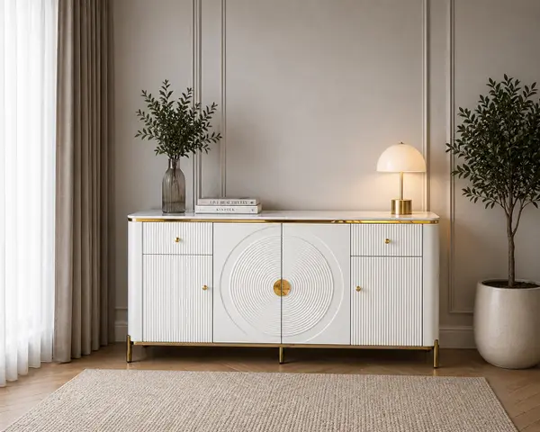Comoda Aurora MDF Alb 150x40x85 cm