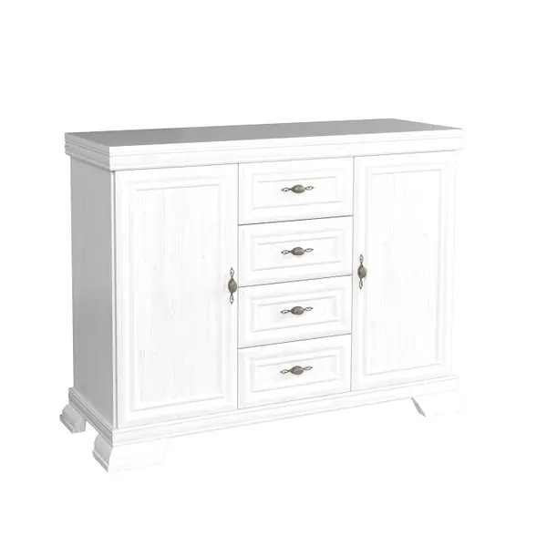 Comoda cu 2 usi si 4 sertare, pin andersen, Kora KK3, 128x97x46 cm