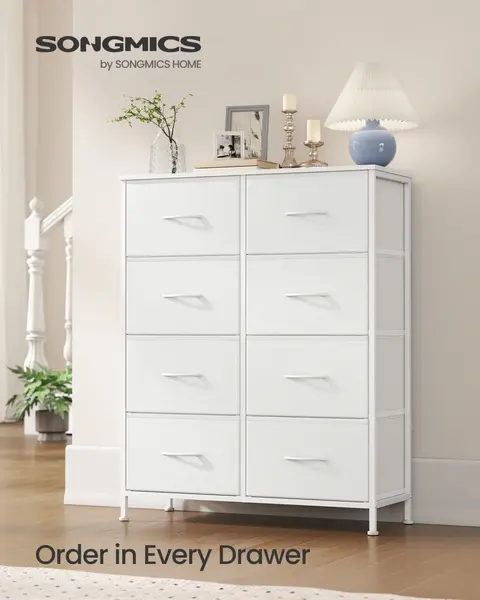 Comoda cu sertare Songmics Alb 76.7x30x95.2 cm
