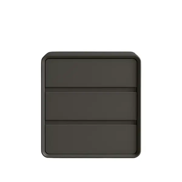 Comodă din MDF și piele PU &ndash; 3 sertare, 55x40x61 cm-DarkGray