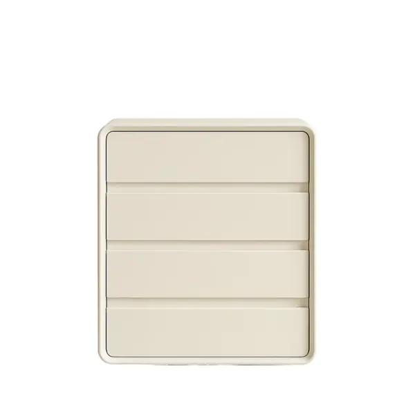 Comodă din MDF și piele PU &ndash; 4 sertare, 55x40x81 cm-White