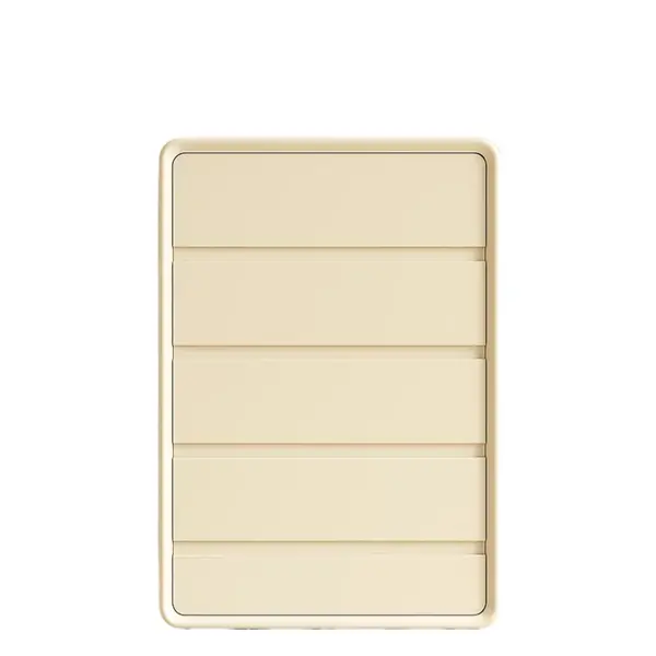 Comodă din MDF și piele PU &ndash; 5 sertare, 55x40x101 cm-White