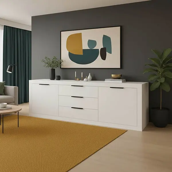 Comoda Doha Alb 210x45x80.5 cm