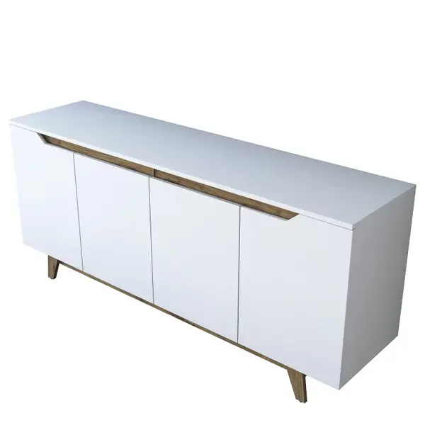 Comoda GD102, alb + nuc, 180x45x78,6 cm