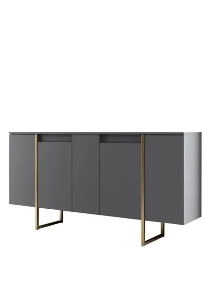 Comoda LUXE, antracit + auriu, 160x35x80 cm