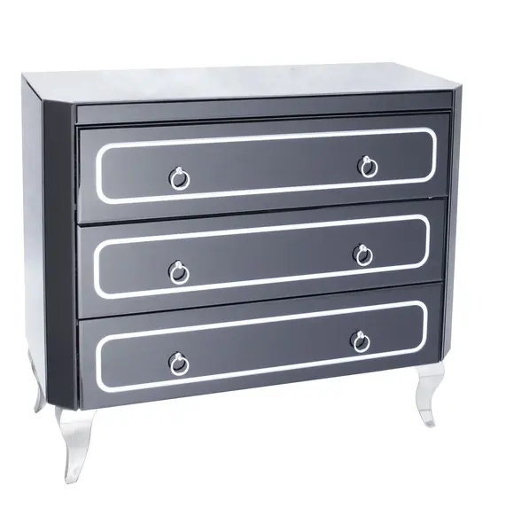 Comoda Marina II negru/silver – H78 cm