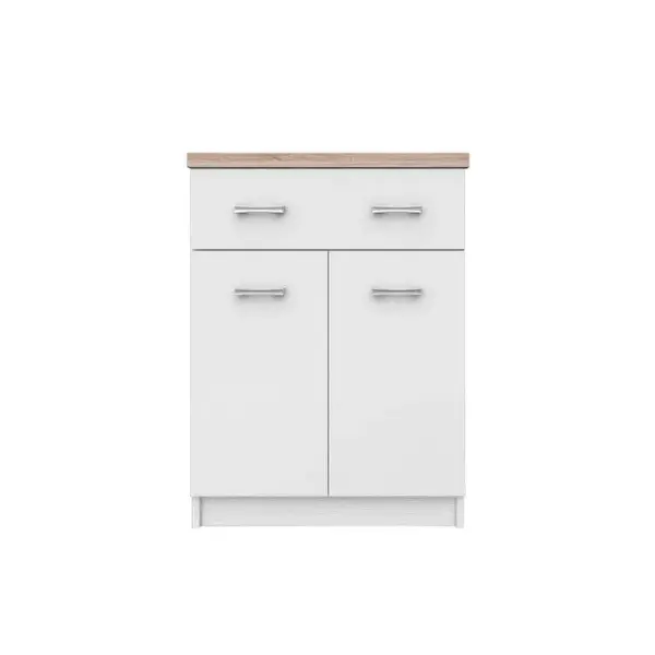 Comoda TOP MIX, 2 usi, 1 sertar, alb, 60x33x85 cm