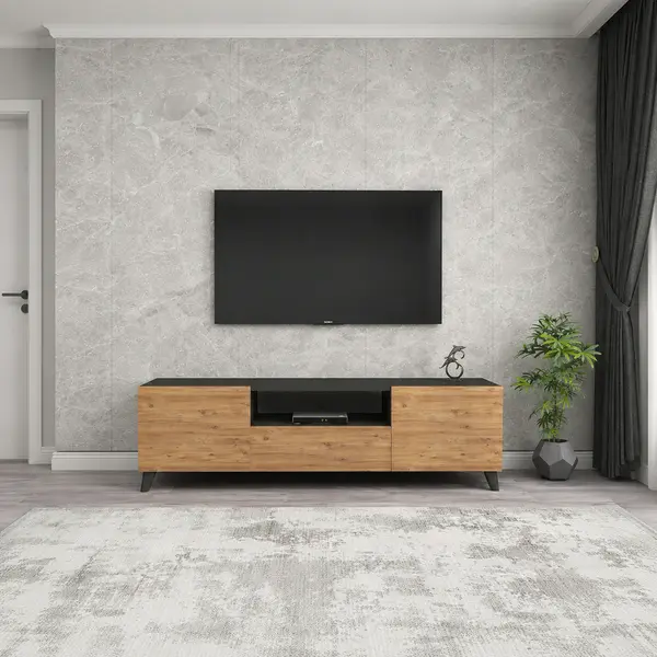 Comoda TV 140x30x46 cm, cu picioare inalte 12 cm, pentru living