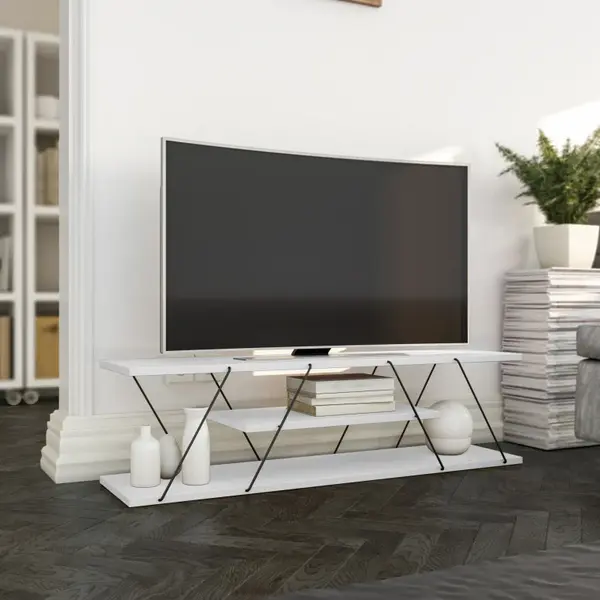 Comoda TV Canaz - Alb, Negru