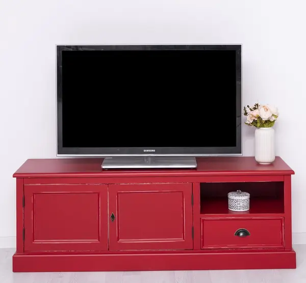 Comoda TV cu 2 usi, 1 sertar cu finisaj Bright Red Antic