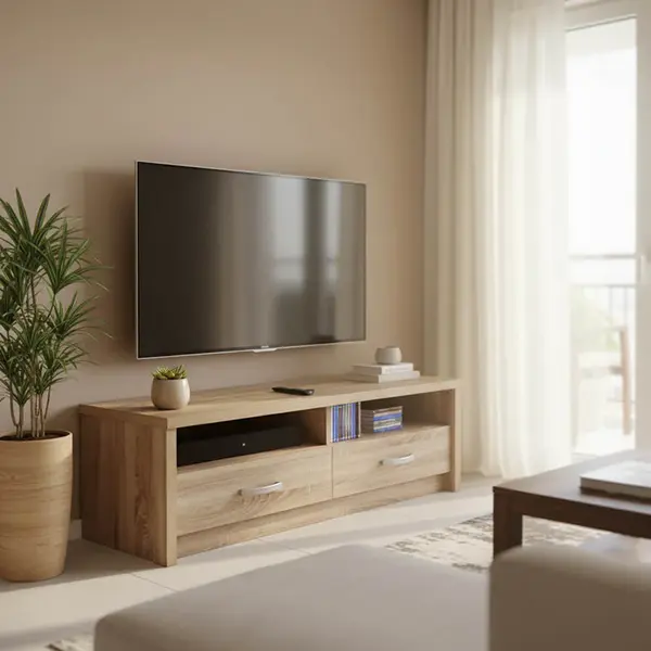 Comoda TV cu rafturi, Lemn, Sonoma, 120x45x42 cm