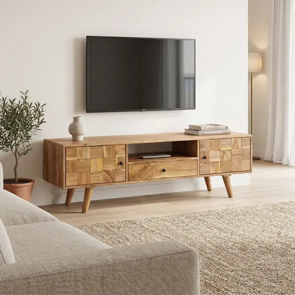 Comoda TV, Firpo, Pako, Natural 130x35x45 cm