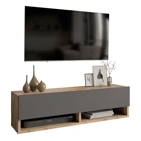 Comoda TV Handra, Antracit, 100x31x29 cm