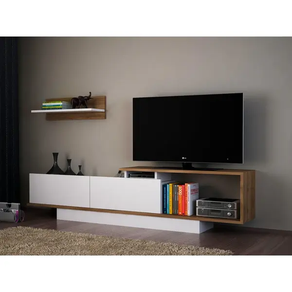 Comoda TV Oraze, Alb, 180x45x30 cm