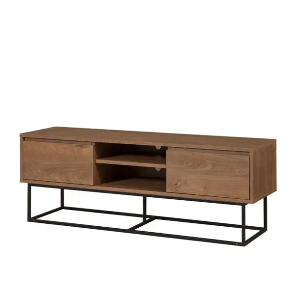 Comoda TV RODEZ, nuc + negru, 140x40x50 cm