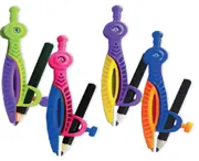 Compas plastic STRIGO cu creion , diverse culori