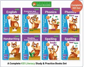 Complete Key Stage 1 Literacy Study & Practice Books - 8-book bundle! English, Phonics, Spelling, Handwriting, Reading Comprehension for AGES 4 - 7, Paperback/Foxton Books