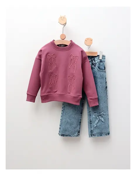 Compleu Bluza+Blug Fundite, roz-prafuit