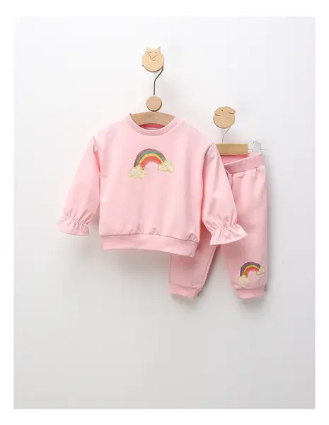 Compleu Hey Rainbow, cu roz