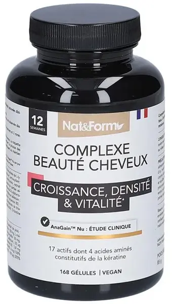 Complexe Beauté Cheveux – Formulă pentru păr, piele și unghii, 168 capsule, Nat&Form
