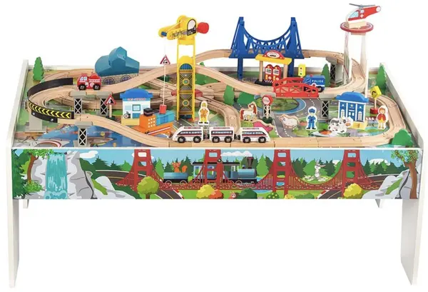 Compoziția trenului pe masă Wooden - 100 piese